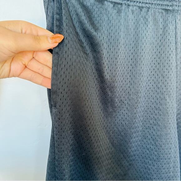 MENS CHAMPION Black Red Basketball Mesh Cornell Drawstring Workout Gym Shorts M - Picture 10 of 13